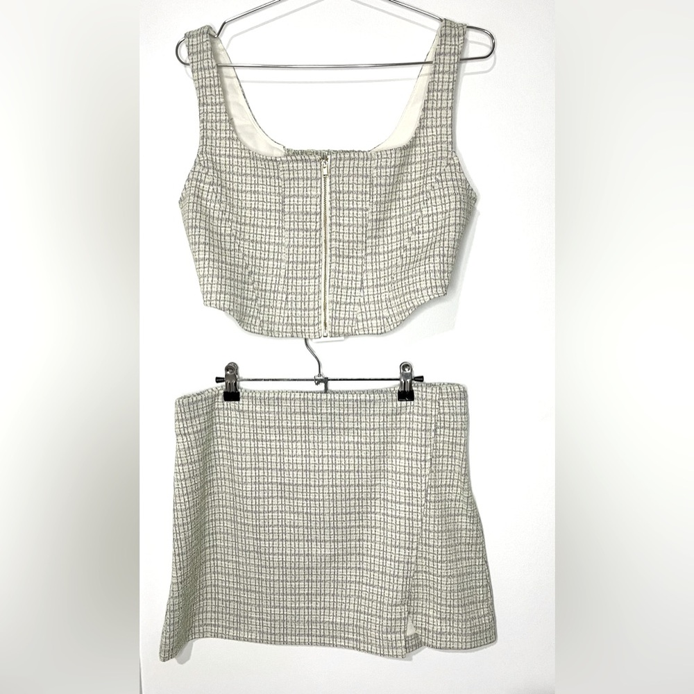 WAYF NWT Boucle Bustier and Mini Skirt Set